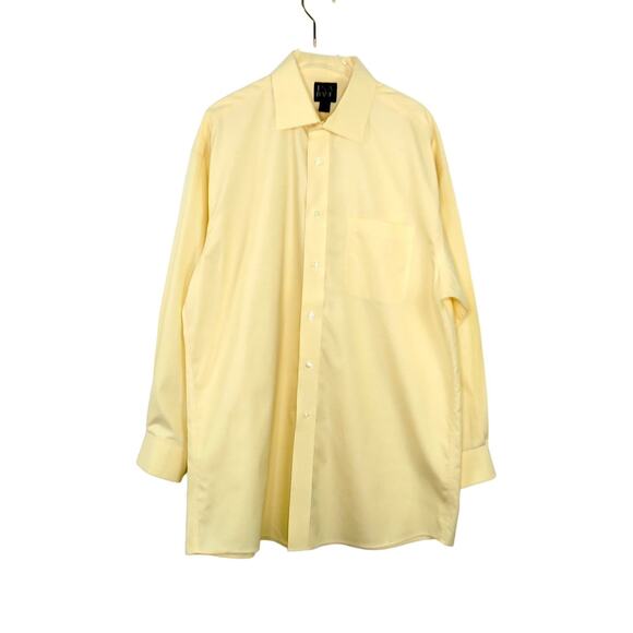 Jos. A. Bank Yellow Button Down Oxford Shirt Size 16-32 Formal Preppy - Picture 2 of 4